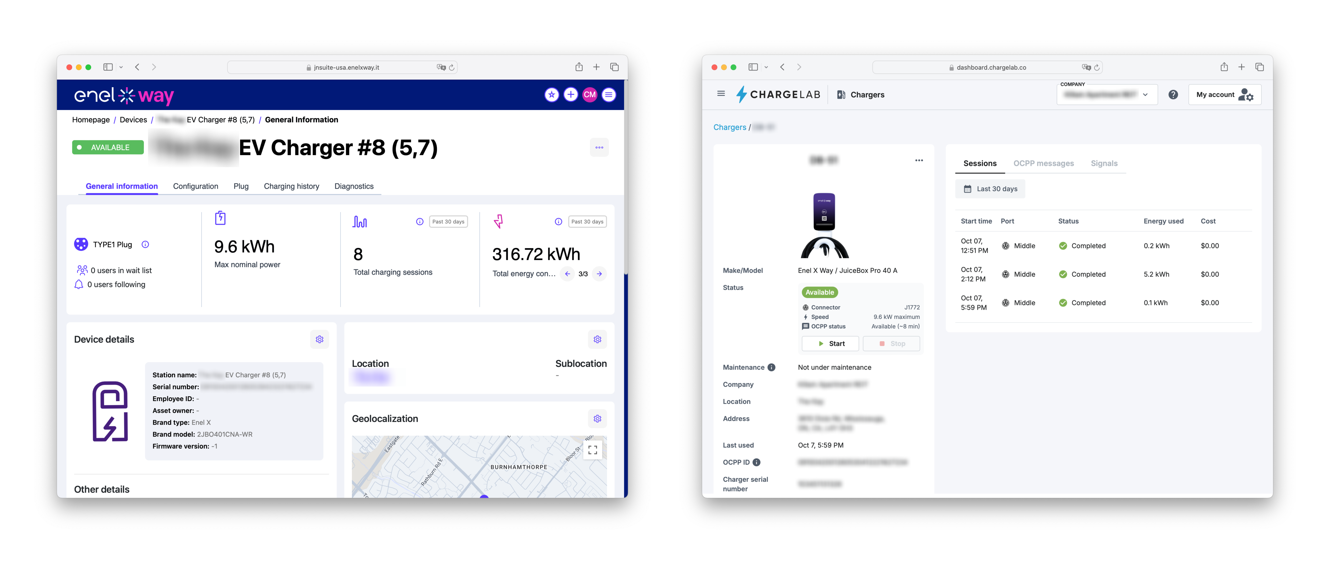 Enel X Way to ChargeLab dashboard migration